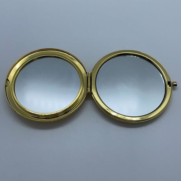 Pink Rhinestone Gold Double Sided Compact Mirror - Picture 4 of 6